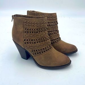 Brown booties by Fergalicious size 9.5 leather-like